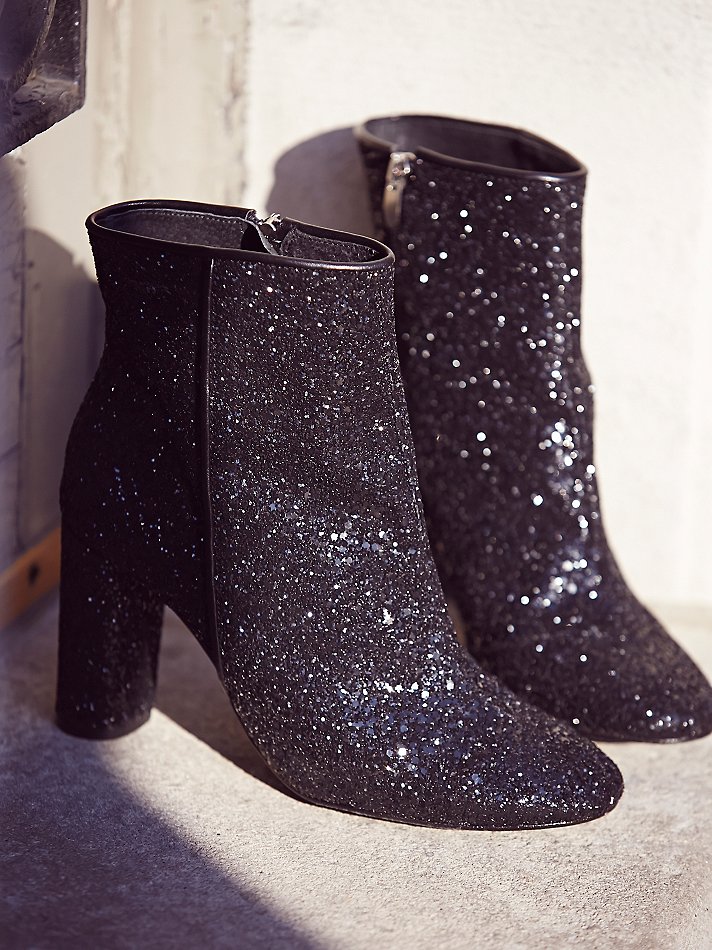 Glitter ankle boots